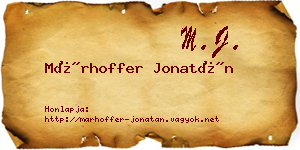 Márhoffer Jonatán névjegykártya